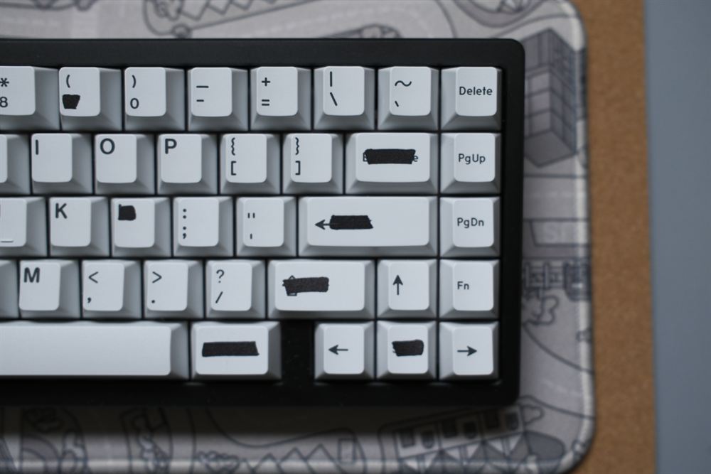 Close-up of the right key cluster, arrows and navigation