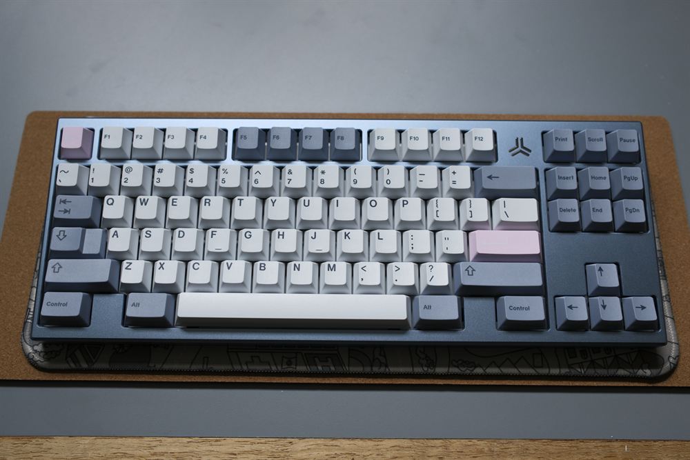 Top-down plan view of the denim NRD Kaze with GMK Fuji